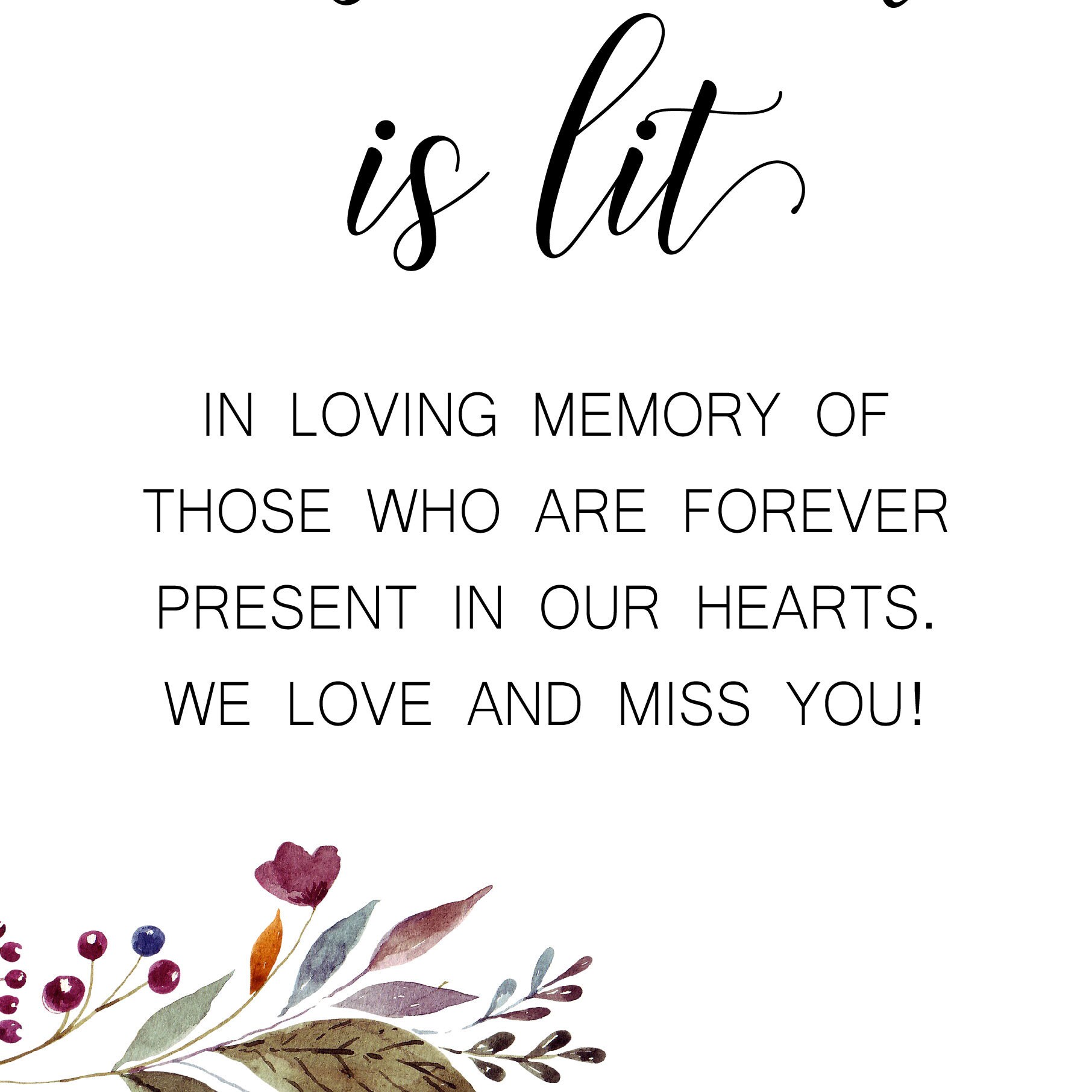 This Lantern Is Lit Wedding Memorial Sign In Loving Memory Etsy