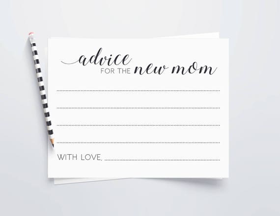 Advice for the New Mom Printable Baby Shower Advice Cards | Etsy