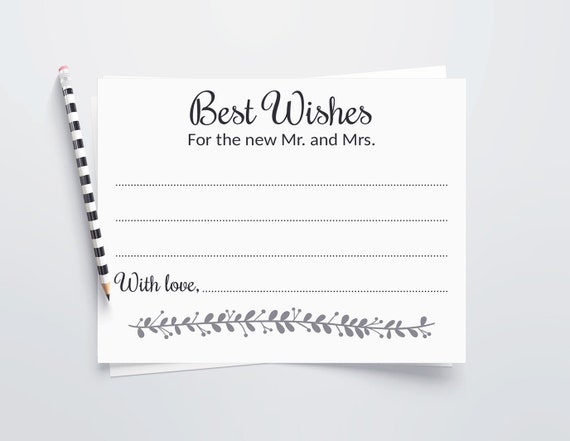 Best Wishes For New Mr And Mrs Printable Wedding Guest Book Cards Unique Guest Book Idea Rochester