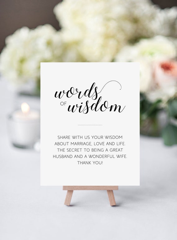Marriage Words Of Wisdom Words Of Wisdom Printable Wedding Sign Marriage Advice Sign | Etsy Hong Kong