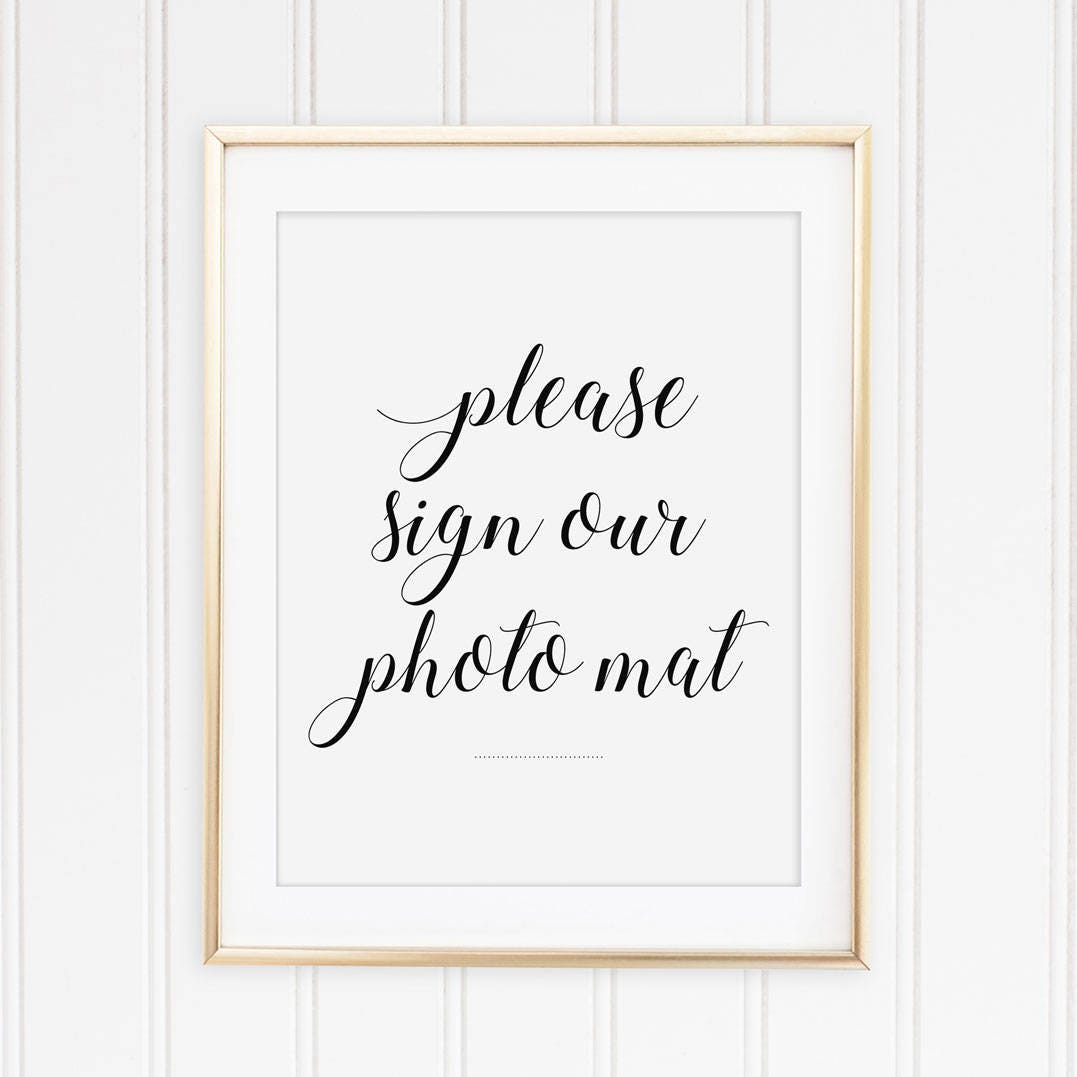 Sign Our Photo Mat Sign Wedding Guest Book Alternative Etsy