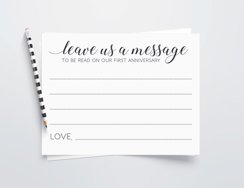 Wedding Guest Book Advice Cards Printable Message For The Etsy