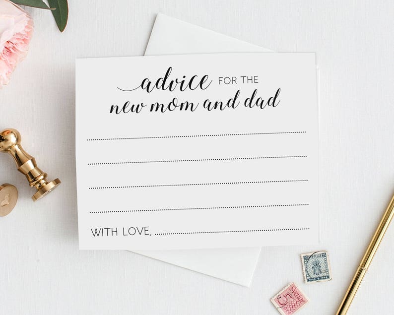 Printable Baby Shower Advice Cards Advice for New Mom and Etsy Canada