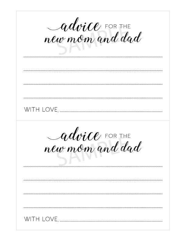 Printable Baby Shower Advice Cards Advice for New Mom and Etsy Canada