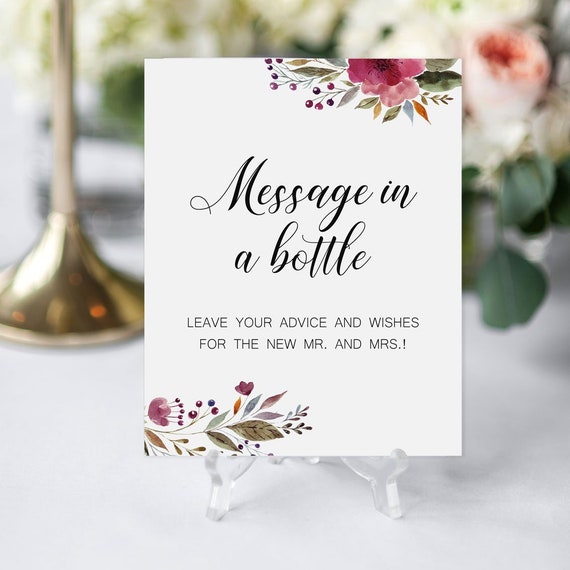 Message in a Bottle Wedding Guest Book Sign Wine bottle Guest Etsy