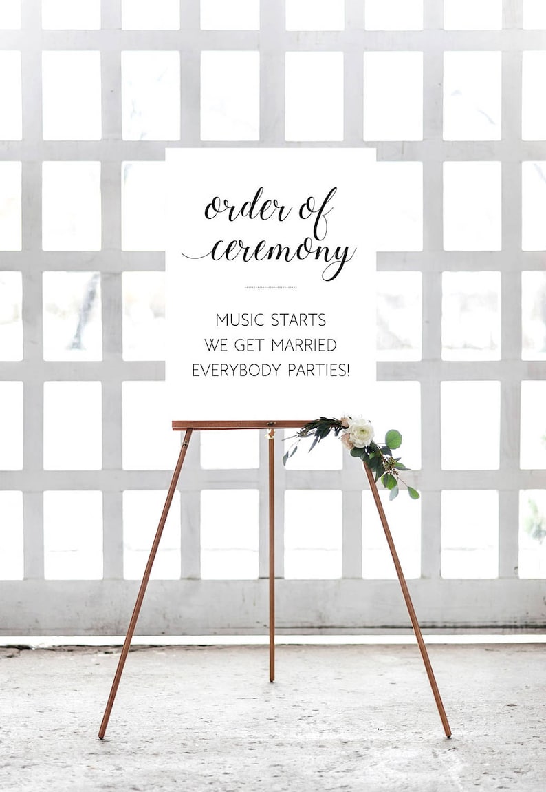 Order of Ceremony Funny Wedding Sign Printable Wedding Etsy