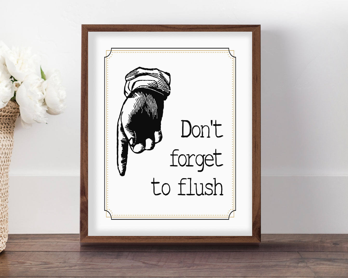 Flush toilet sign Don't To Flush Bathroom Etsy