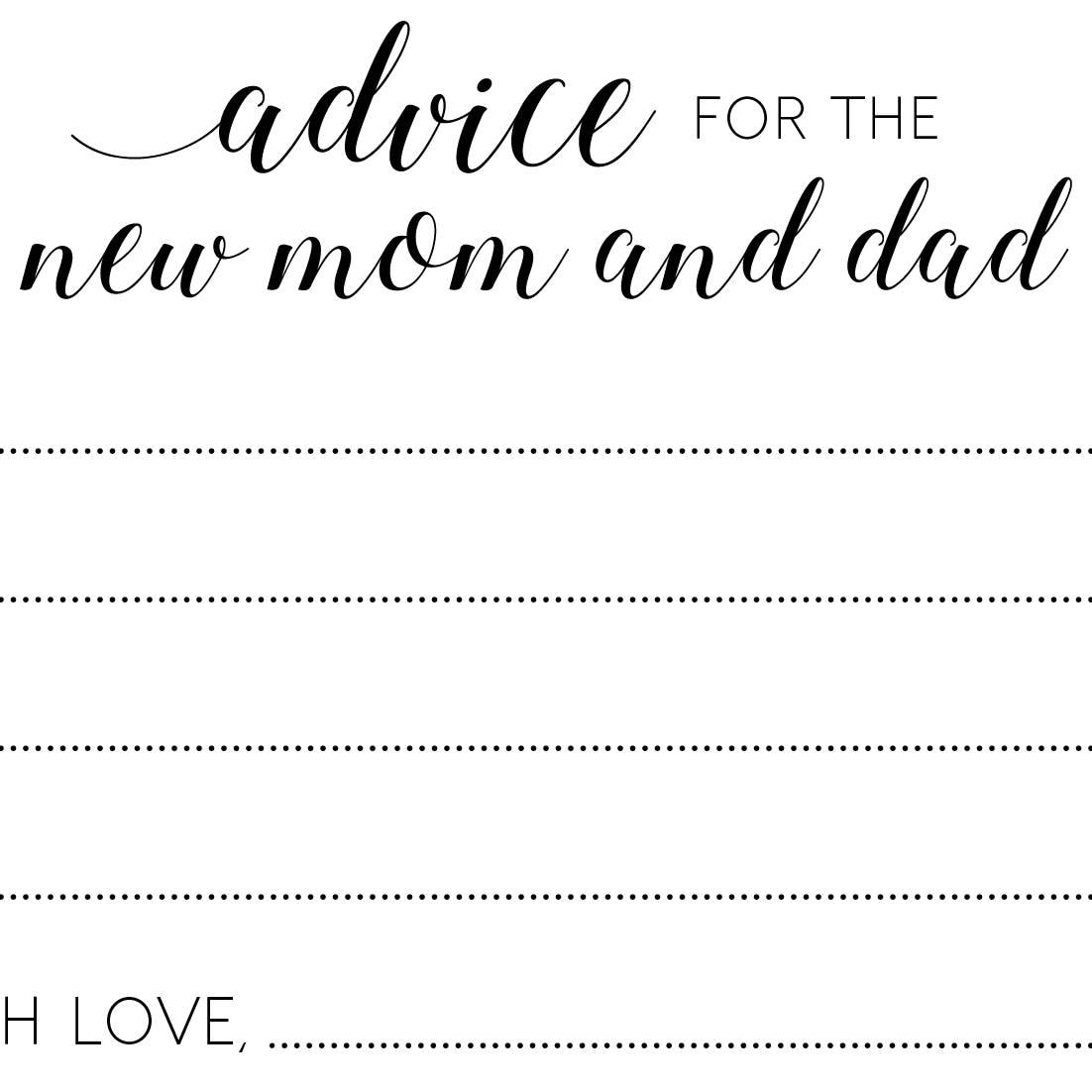 Printable Baby Shower Advice Cards Advice for New Mom and Etsy Canada