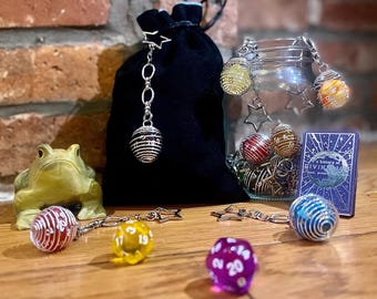 DnD D20 Keychains | Dice Bag Accessory | Aesthetic | Whimsical