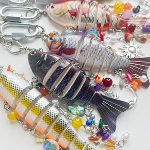 Handmade Fish Lure Keychains | Aesthetic | Customizable | Carabiner