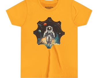 Astronaut Galaxy Kinder T-Shirt, Weltraumrakete Grafik T-Shirt