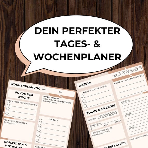 Motivationsplaner mit Anleitung | Tages- & Wochenplaner | Dein Must-Have für mehr Klarheit, Fokus und persönliche Entwicklung | Erfolgsplan