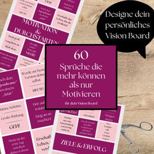 60 detti minimalisti per vision board in 2 colori e dimensioni in formato PDF, tedesco, download immediato per stampa + creazione, download digitale