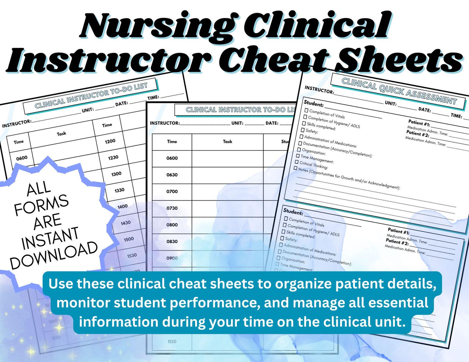 Nursing Clinical Instructor Cheat Sheets - Etsy