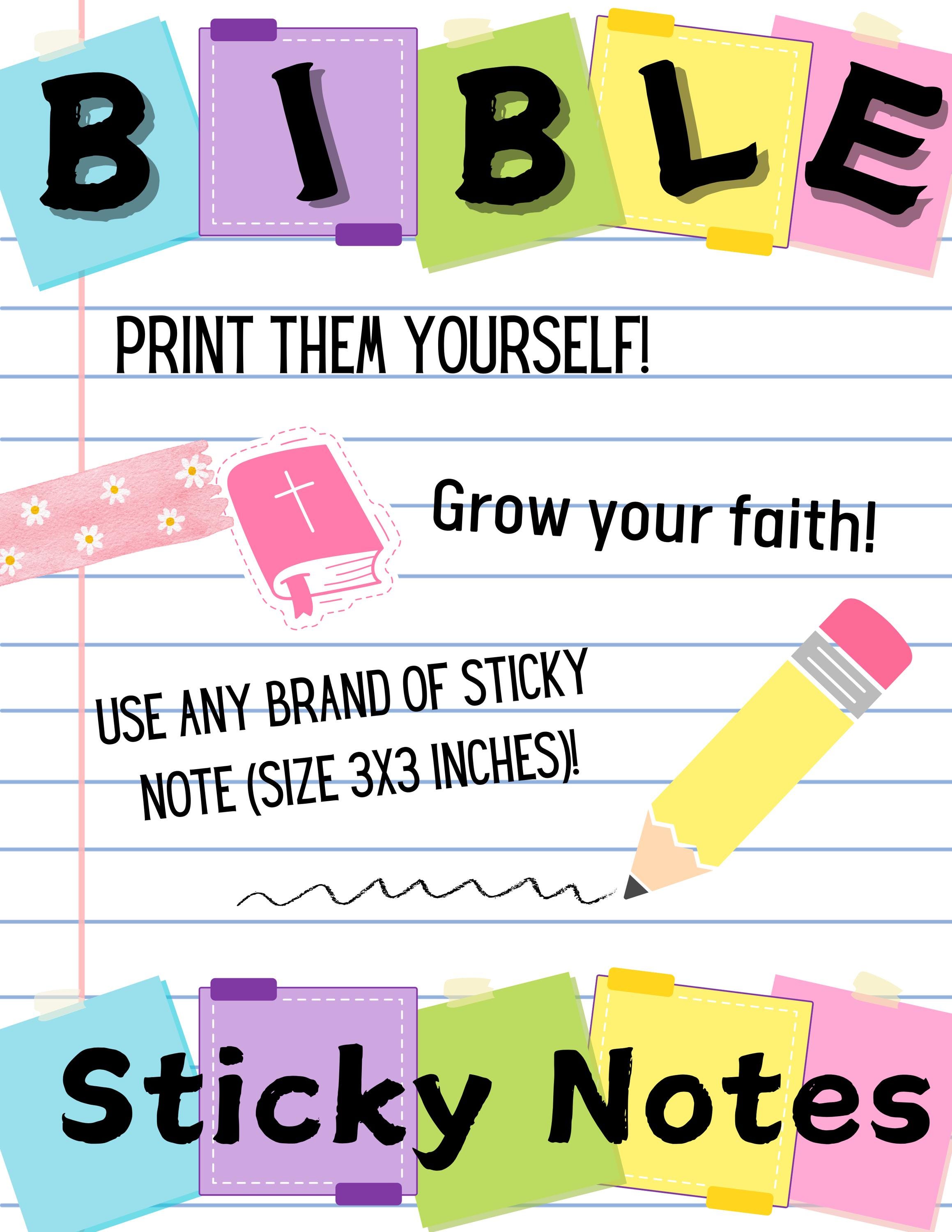 Religious Sticky Notes Diy DIY Bible Sticky Notes - Etsy