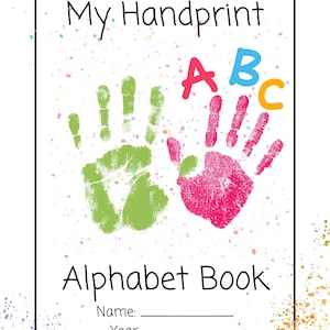 Mon livre de l'alphabet avec mes empreintes de main