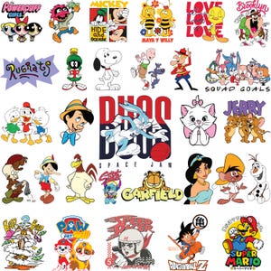 200+ Cartoon Retro Svg Png Bundle, Cartoon Design Png, Cartoon Characters Layered Svg, 80s 90s Cartoon Svg, Cartoon Characters Png, Digital