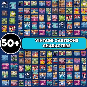 50+ Vintage Cartoon Characters Png Bundle, Family Vacation png, Family Trip Png, Vacay Mode Png, Magical Kingdom Png, Birthday Boy Gift