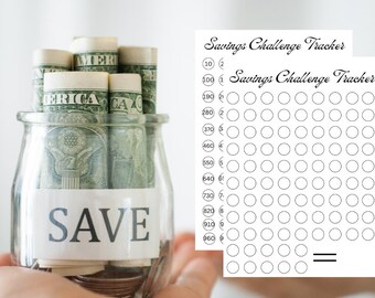 2025 Savings Challenge Tracker, Money Savings Trackers Printable, 2025 Money Savings Trackers Printable, Savings Trackers, Finance Planner