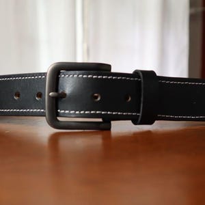 Handmade Black Leather Belt