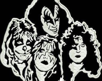 Kiss rock band from America Music embroidery design, Digital Download, Instant Download, Apparel Embroidery, Unique Embroidery