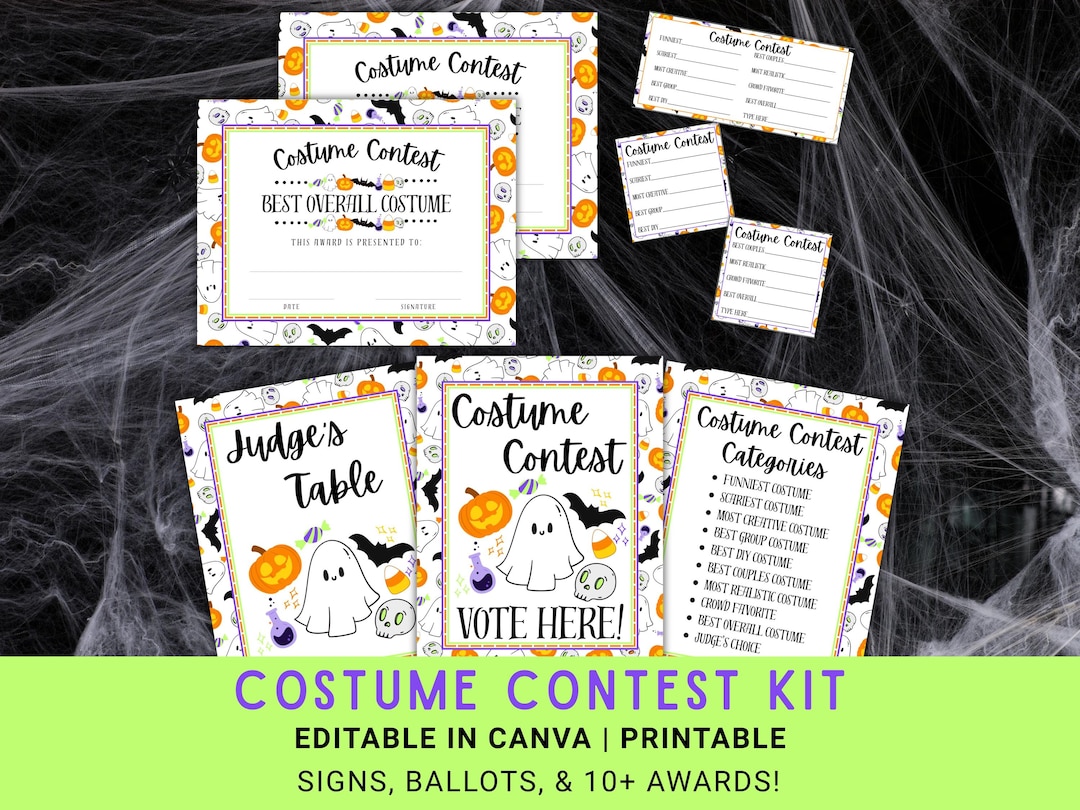 Editable Costume Contest Kit Printable – Halloween Party Game ...