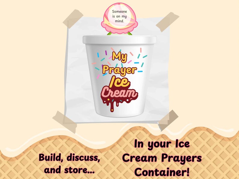 Ice Cream Kids Prayer Activity Printable, Bible Based Prayer Prompts