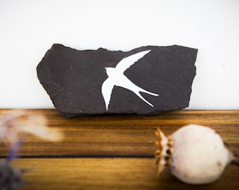 Swallow Painting On Slate