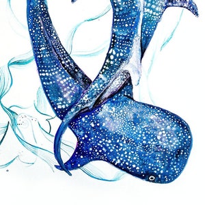 Whale Shark Art Print, Watercolour Painting, A4 Art Print, Nursery Wall Decor, Ocean Lover