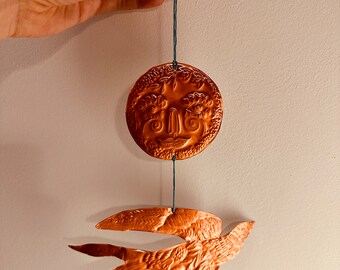 Copper Swallow And Sun Wall Hanging