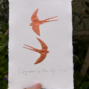 Calligrafi del cielo Arte originale in rame
