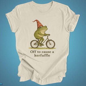 Off to Cause a Kerfuffle Frog Shirt, Funny Weirdcore Meme Tee for Adults, Aesthetic Graphic T-Shirt Men Women