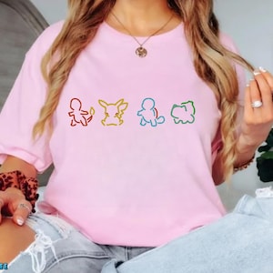 Cartoon Inspired Silhouette Shirt, Anime Lover Gift, Retro Cartoon Shirt, 90s Shirt, Japan Cartoon Shirt