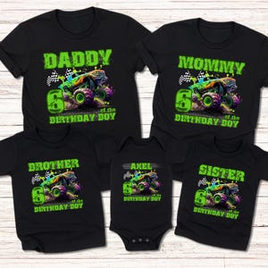 Custom Monster Truck Birthday Shirt, Personalized Family Matching Birthday Shirt, Monster Personalized Birthday Shirt