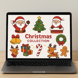 Christmas Digital Stickers | Cute Holiday PNG Set | Xmas Planner Stickers for GoodNotes, iPad & Digital Journals