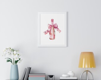 Coquette Art | Pobieranie cyfrowe | Wydruk artystyczny szampana | Plakat koktajlowy z dekoracją wózka barowego | Minimalistyczny elegancki wyrafinowany retro