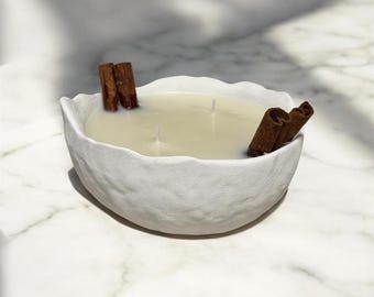 Handgjort sojaljus - Återanvändbar behållare - Doftande - Kanel och mynta - Naturligt premium sojavax - Heminredning - Aromaterapi - Presentidé