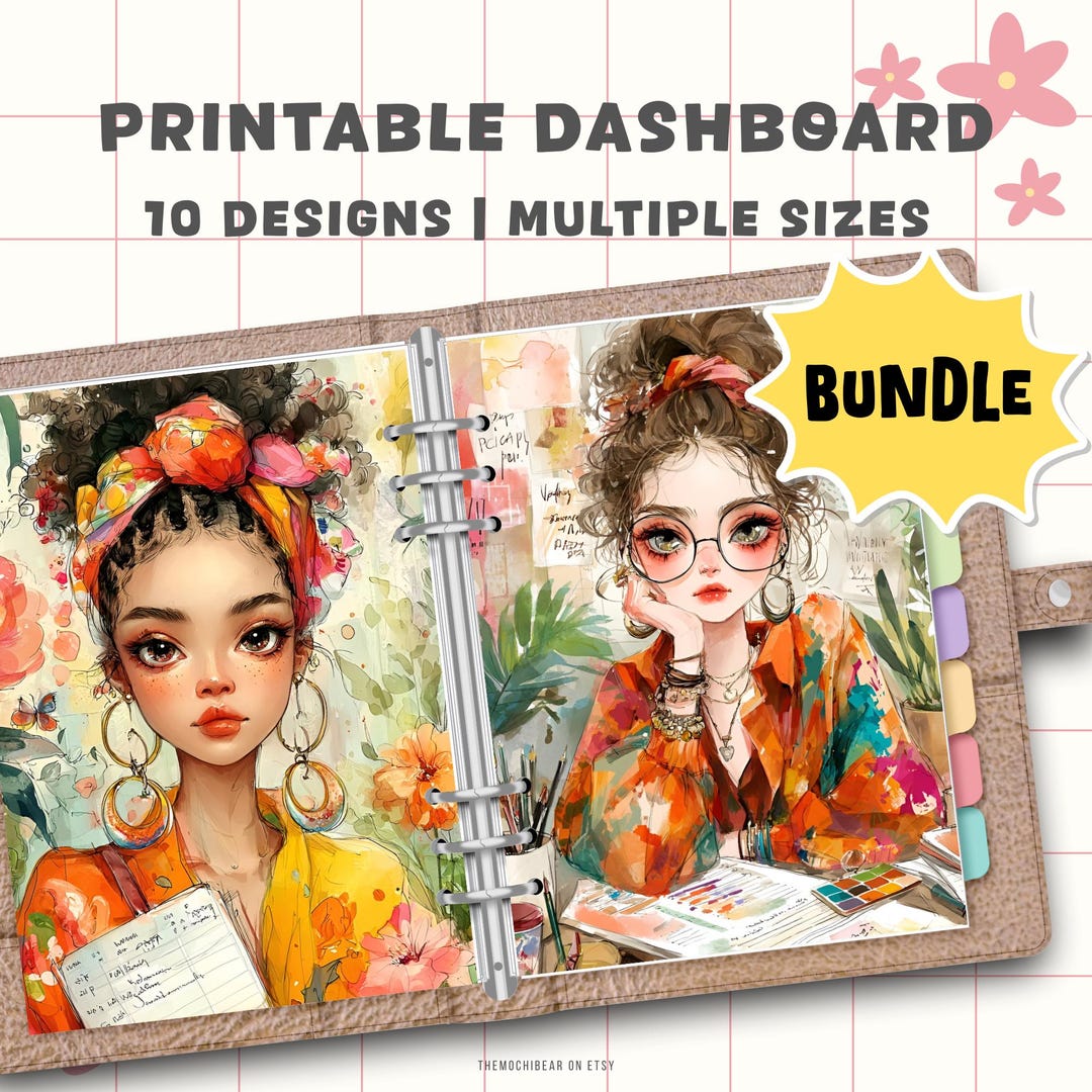 Autumn Girl Printable Dashboard Bundle | 10 Designs | Multiple Sizes ...