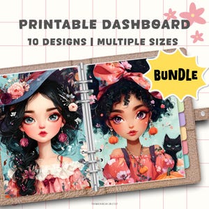 Halloween Printable Planner Dashboard Bundle | 10 Designs | Multiple Sizes |  PDF Inserts