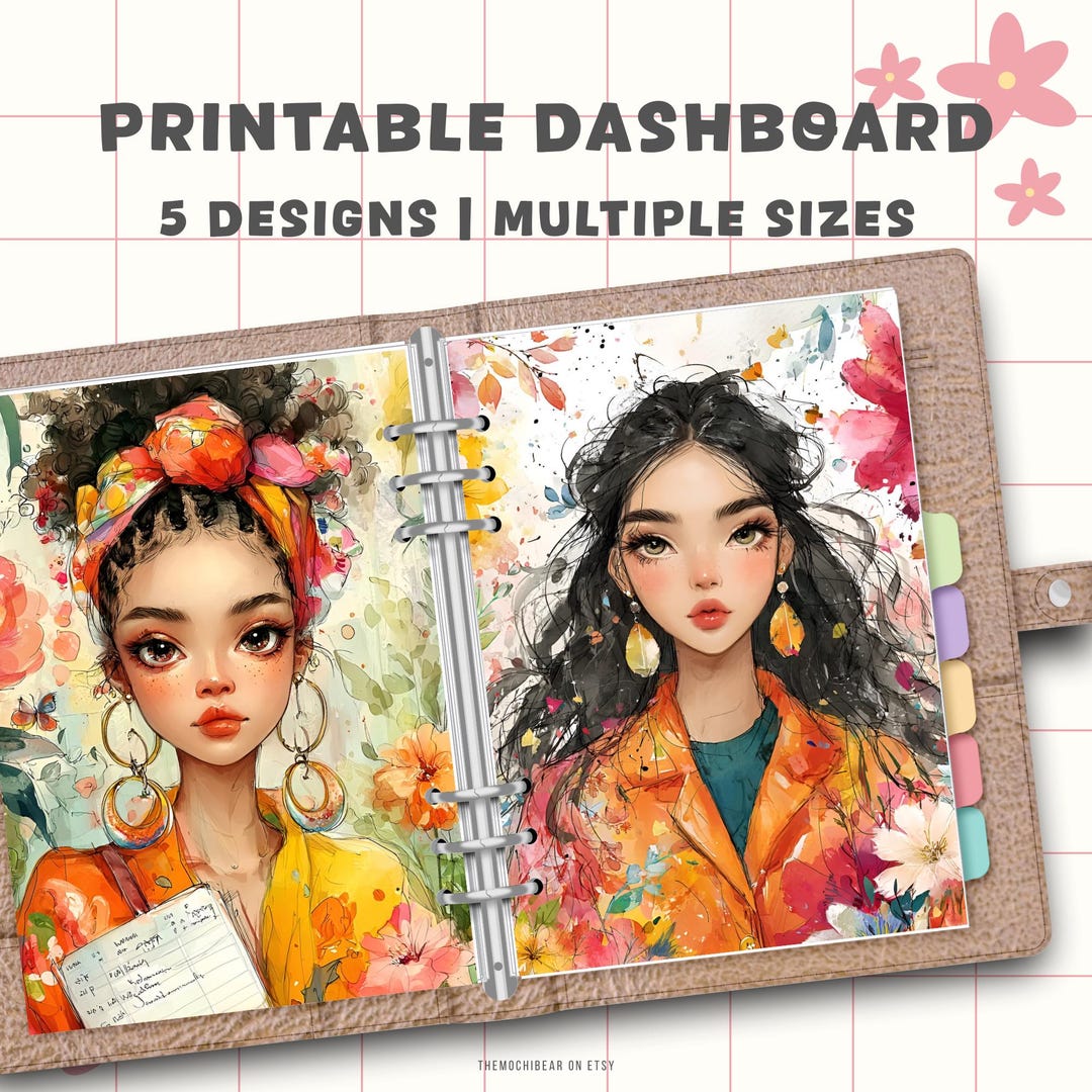 Autumn Girl Printable Dashboard | 5 Designs | Multiple Sizes | Cozy ...