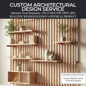 Planos de estanterías flotantes para casas modernas / Planos de carpintería personalizables (PDF, DWG) / Instrucciones de construcción digitales