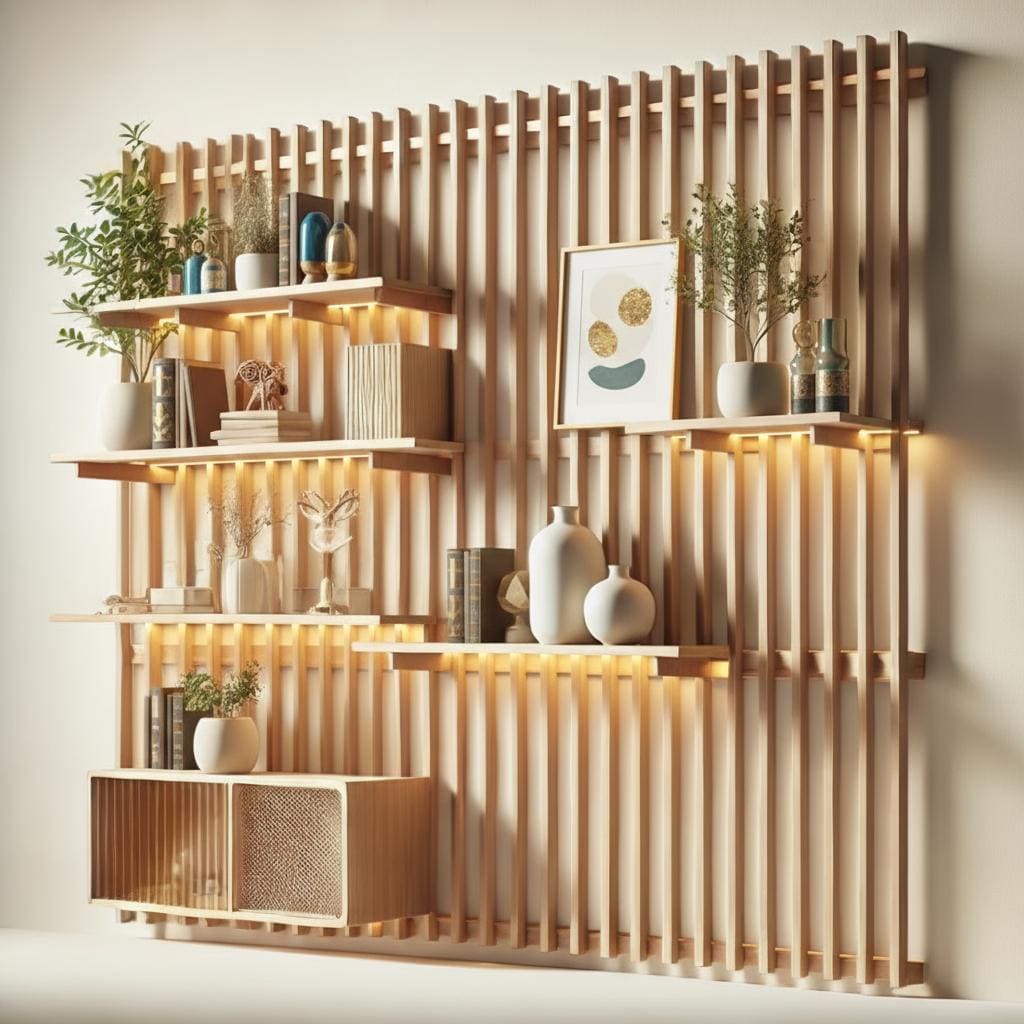 Custom Slat Wall Shelf System | Floating Shelves 3D Model & Digital Plans