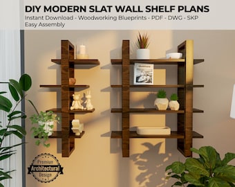 Woodworking Plans | Instant Download Floating Shelf Blueprint | Standard Size DIY Project (PDF)