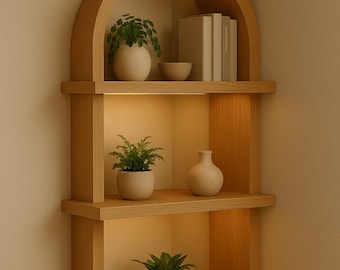 Arch Corner Floating Shelf | Modern Arched Wall Shelf DIY Woodworking Plan