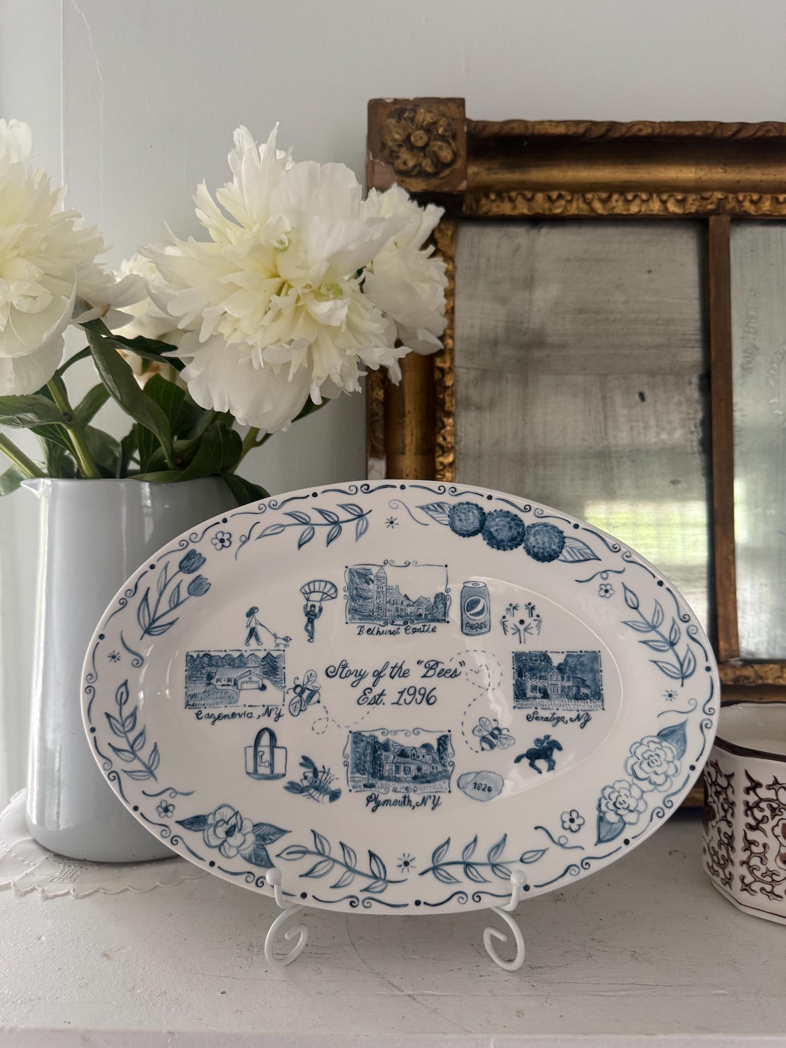 mini-milestones - decorative custom hand painted ceramic plate