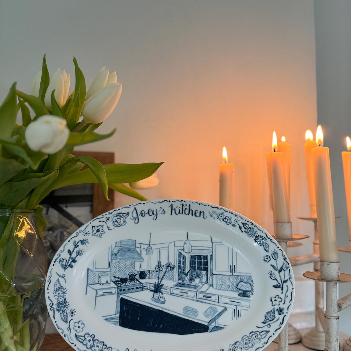 Custom Hand Painted Ceramic Dish / Plate - Venue, Family Crest