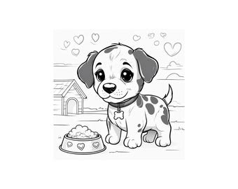 Hoja para colorear de mascotas, hojas para colorear para amantes de los perros, hojas para colorear de perros, hojas para colorear de perros para imprimir