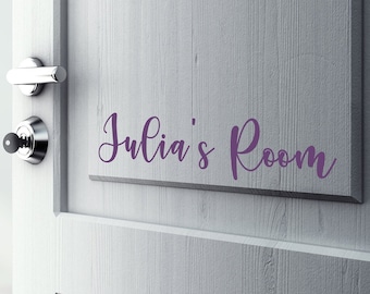 Bedroom Door Decal, Custom Name Sign, Vinyl Decal, Name's Room Sign, 12 Font Options, Kid's Room, Personalized Room Decal