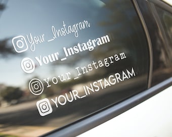 Custom Instagram Decal, Social Media Car Decal, Vinyl Window Decal, Personalized, Custom Stickers, Name Decal, Instagram Handle Username