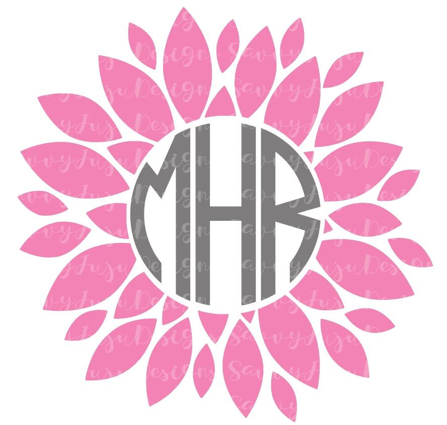 Car Monogram Decal Dahlia Monogram Sticker Flower Initials | Etsy